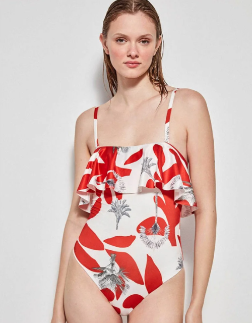 Bañador estampado rojo Gisela