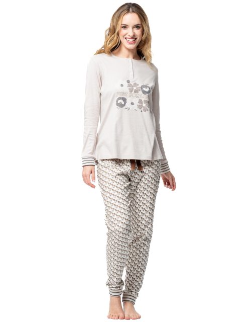 Pijama de mujer estampado algodón