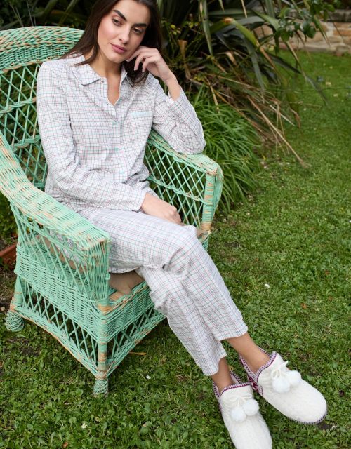 Pijama de mujer estampado camisero