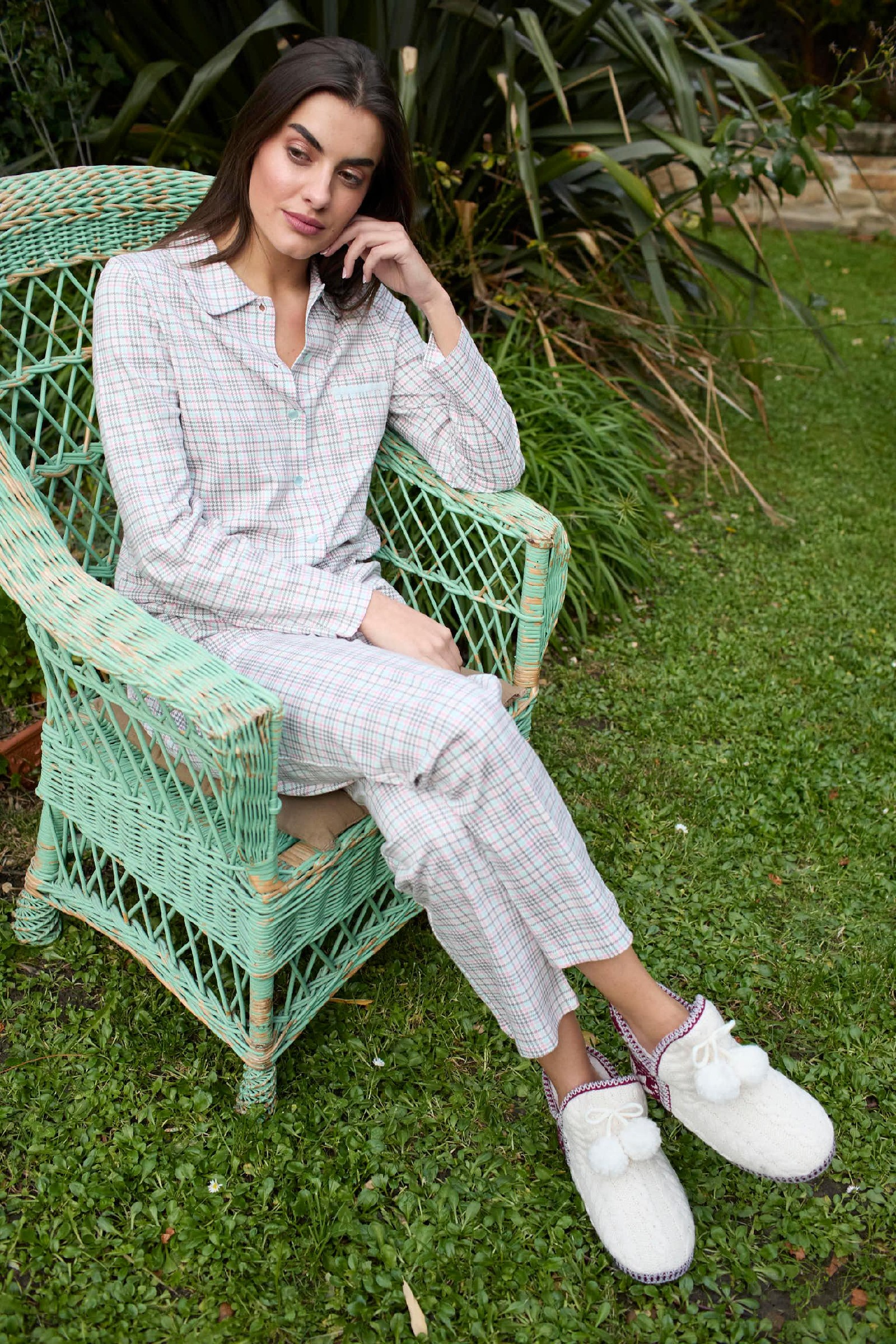 Pijama de mujer estampado camisero