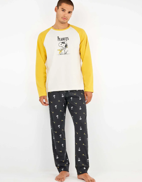 Pijama hombre Snoopy en punto interlock