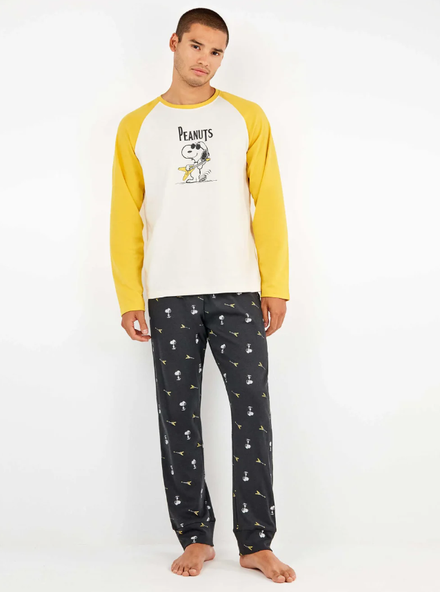 Pijama hombre Snoopy en punto interlock
