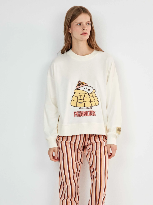 Pijama Snoopy pantalón rayas Gisela - Imagen 4